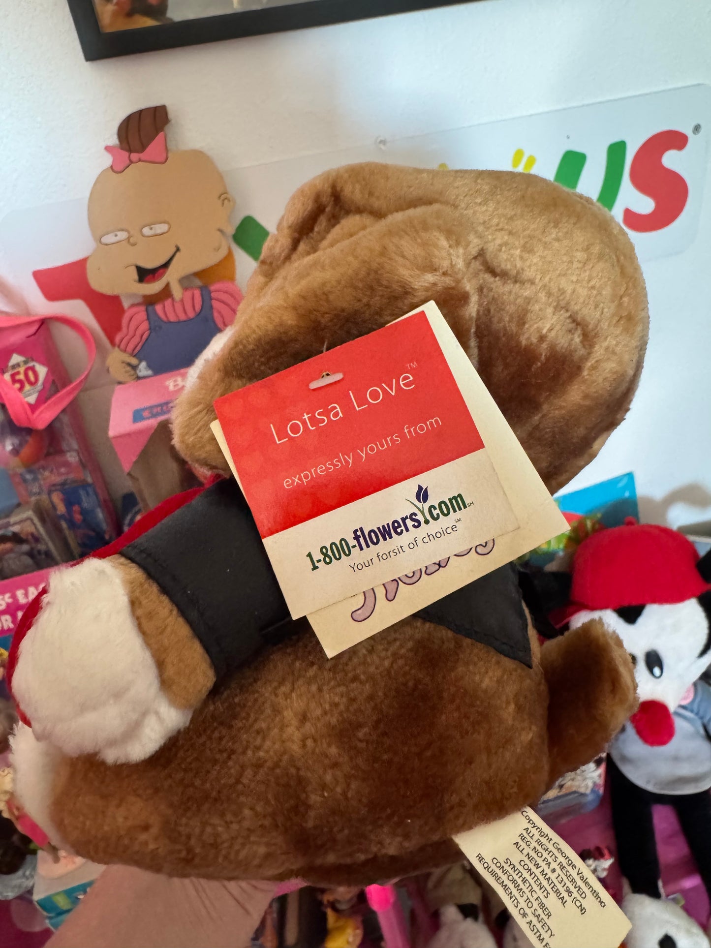 VINTAGE SAD SAM HONEY VALENTINES PLUSH WITH TAG