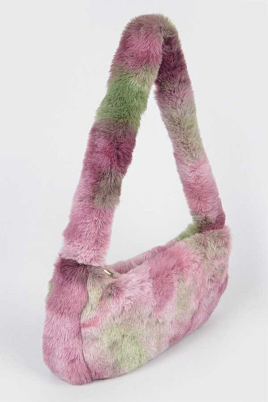 THE LIZZIE WAY TIE-DYE SOFT PLUSH SHOULDER BAG