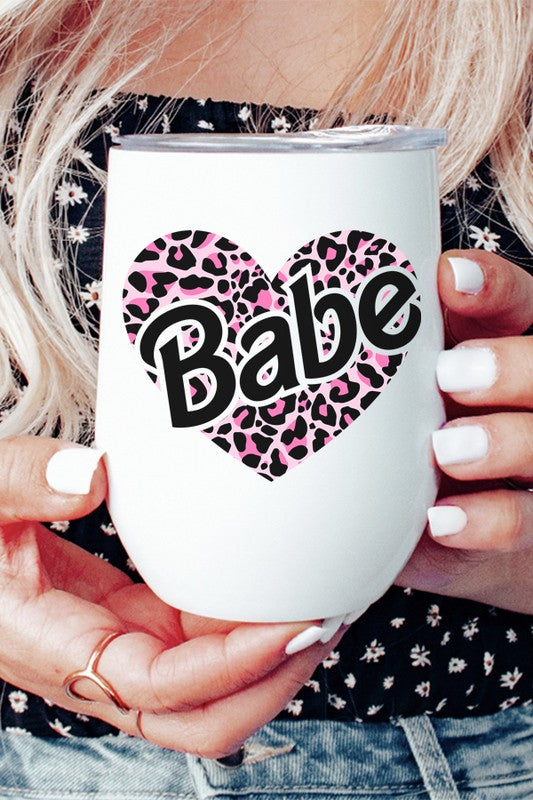 Valentine's Day Babe Heart Wine Cup Tumbler