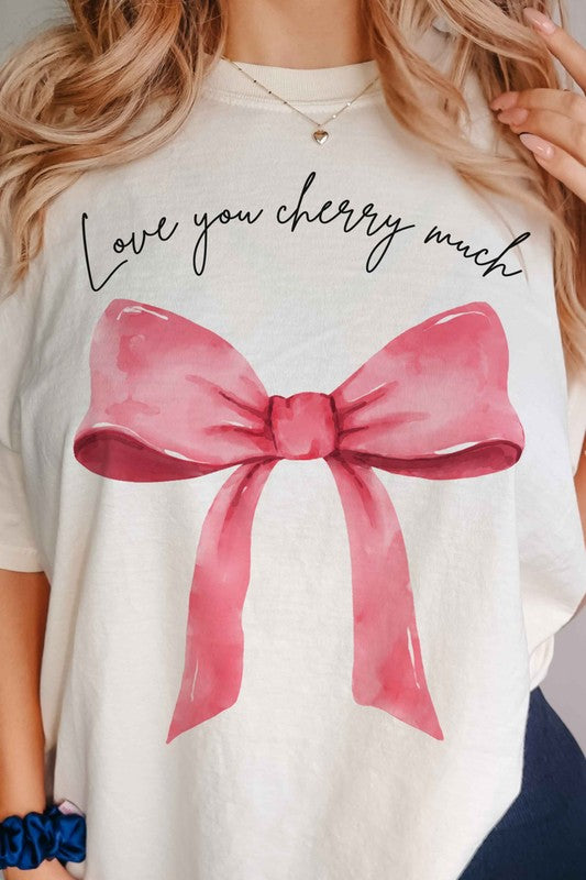 LOVE YOU CHERRY MUCH COQUETTE BOW GRAPHIC TEE