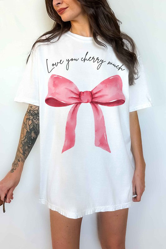 LOVE YOU CHERRY COQUETTE OVERSIZED GRAPHIC TEE
