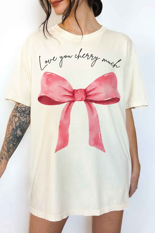 LOVE YOU CHERRY COQUETTE OVERSIZED GRAPHIC TEE