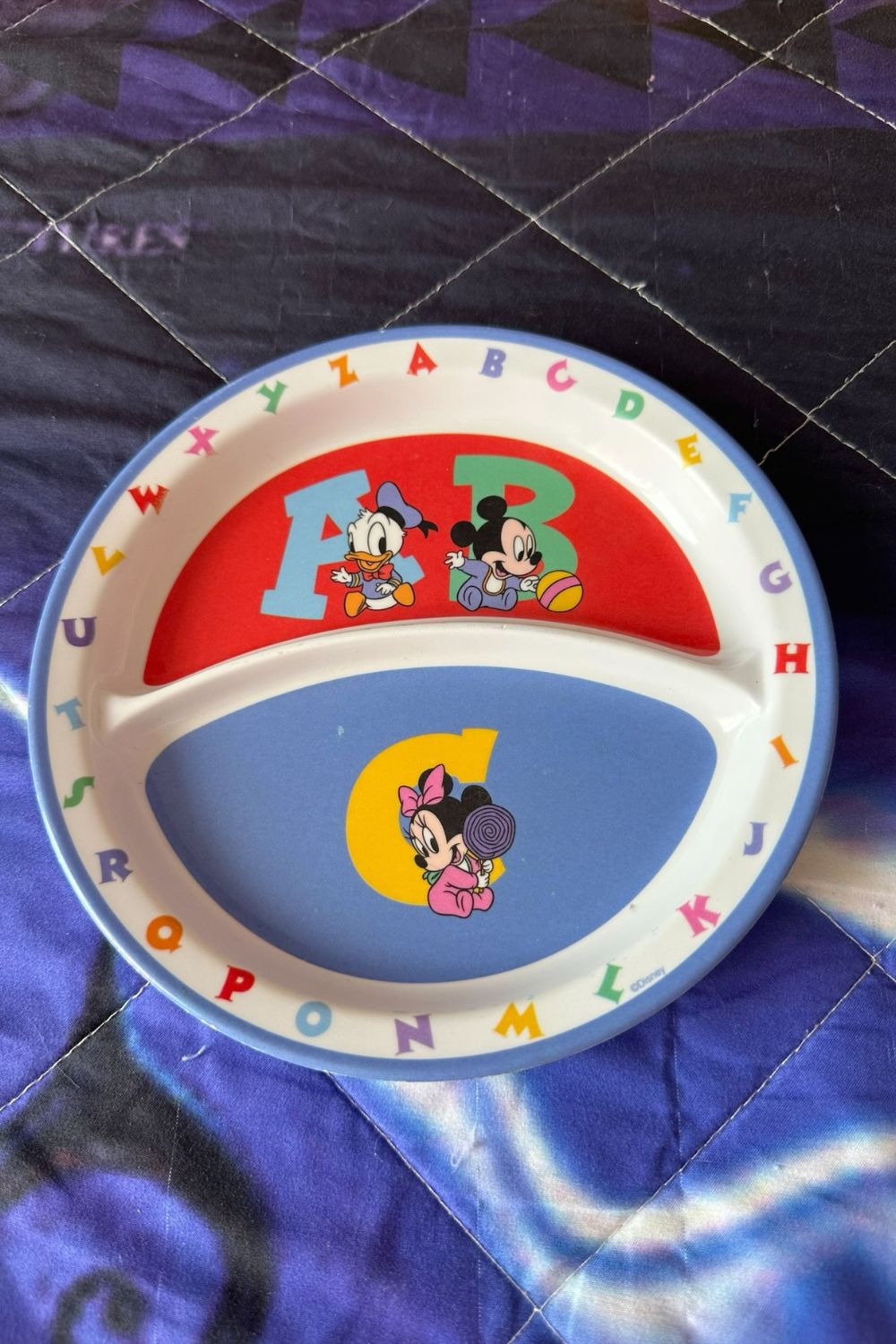 VINTAGE DISNEY ABCS KIDS PLATE*