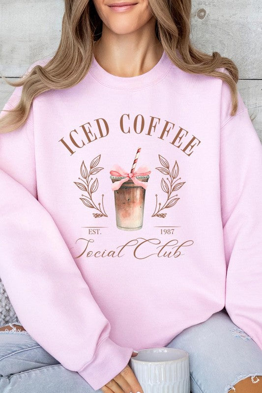 ICED COFFEE SOCIAL CLUB GRAPHIC FLEECE SWEATSHIRTS