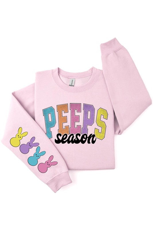 PEEPS PARADE SLEEVE GRAPHIC FLEECE SWEATSHIRTS