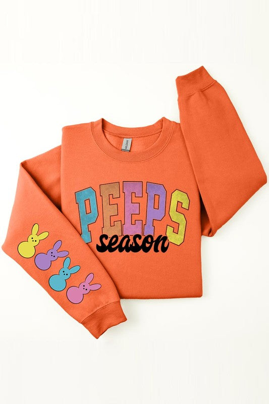 PEEPS PARADE SLEEVE GRAPHIC FLEECE SWEATSHIRTS