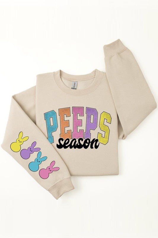 PEEPS PARADE SLEEVE GRAPHIC FLEECE SWEATSHIRTS