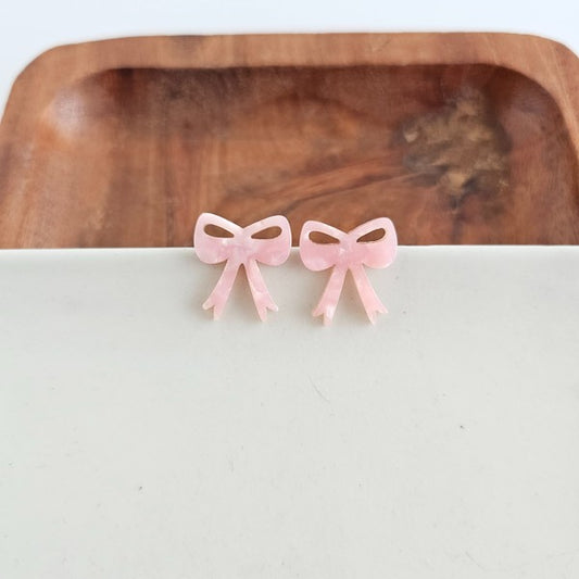 PARADISE PINK BOW EARRINGS