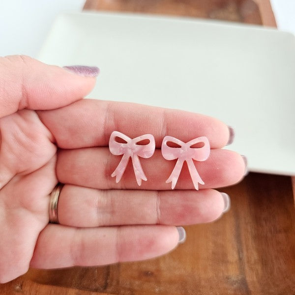 PARADISE PINK BOW EARRINGS