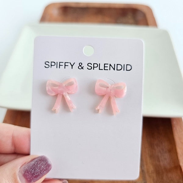 PARADISE PINK BOW EARRINGS