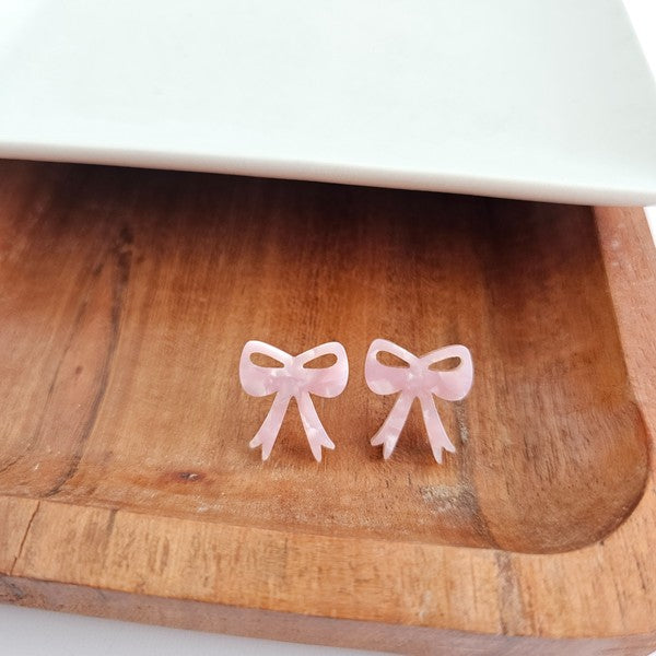 PARADISE PINK BOW EARRINGS