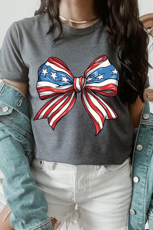 AMERICANA FLAG BOW TEE