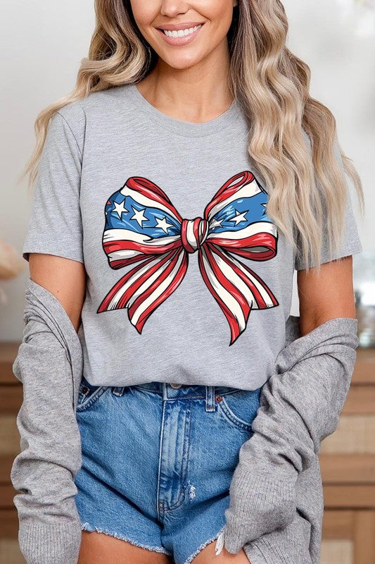 AMERICANA FLAG BOW TEE