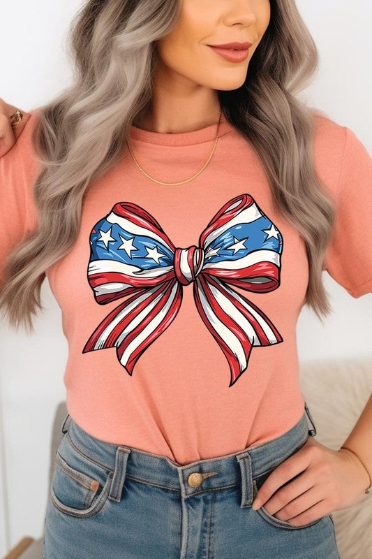 AMERICANA FLAG BOW TEE