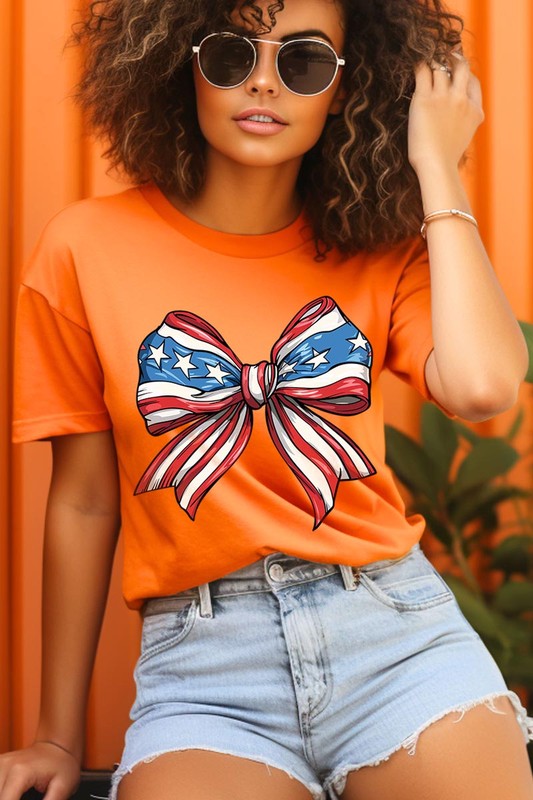 AMERICANA FLAG BOW TEE