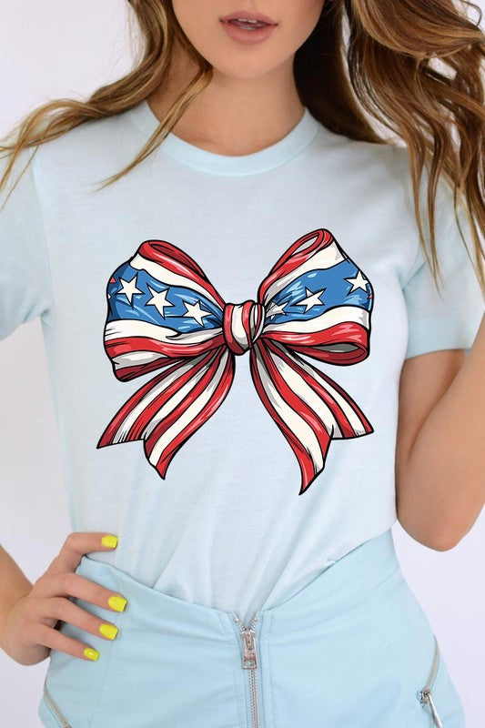 AMERICANA FLAG BOW TEE