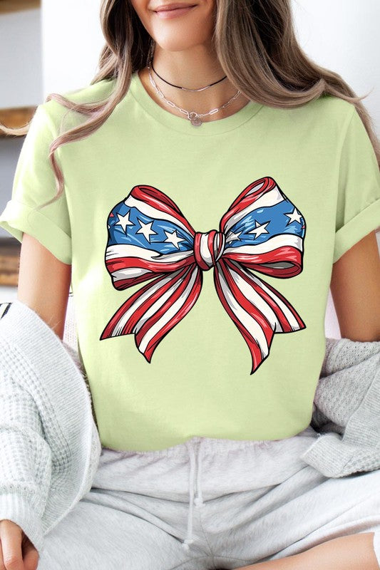 AMERICANA FLAG BOW TEE