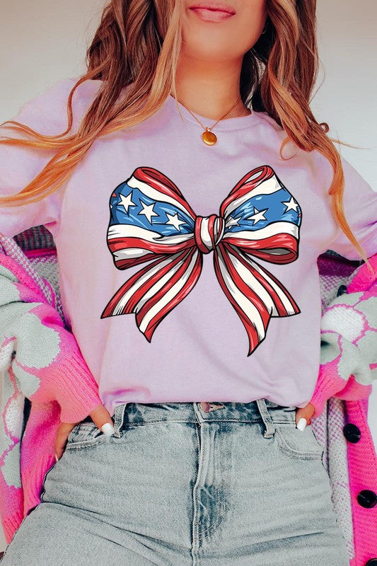 AMERICANA FLAG BOW TEE