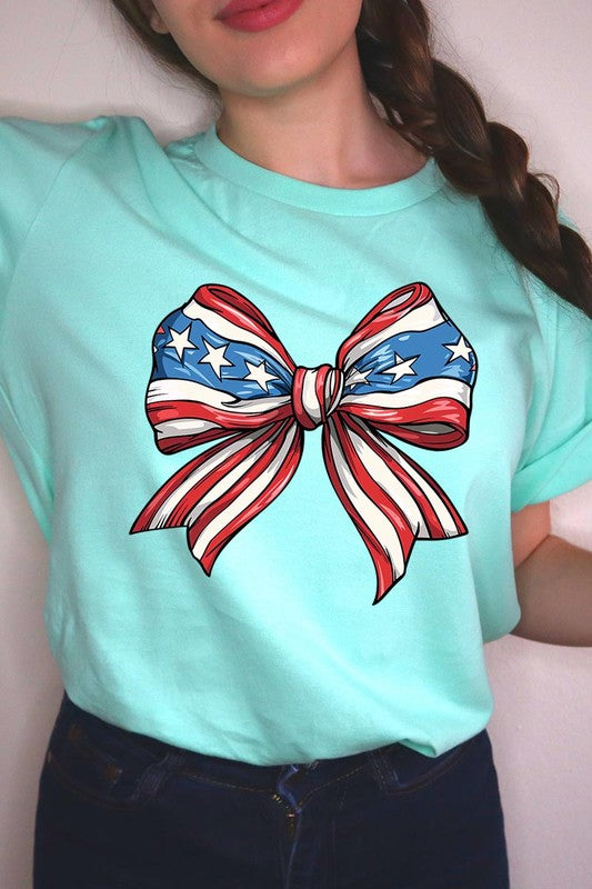 AMERICANA FLAG BOW TEE