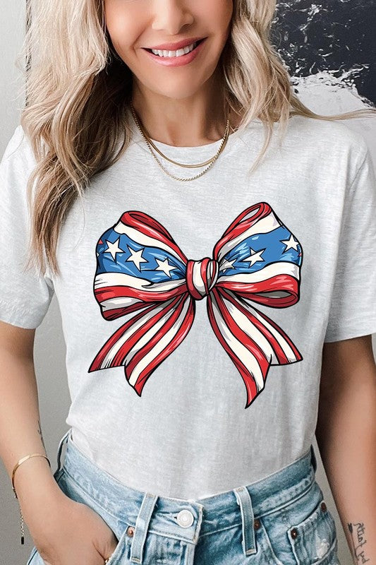 AMERICANA FLAG BOW TEE