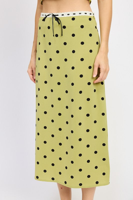 DOTTED DELIGHT LACE MIDI SKIRT