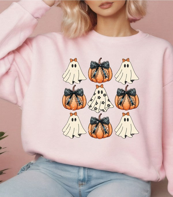 GHOSTLY CHARM HALLOWEEN SWEATSHIRT - CURVY