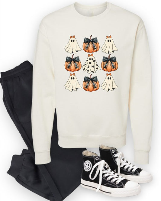 GHOSTLY CHARM HALLOWEEN SWEATSHIRT - CURVY