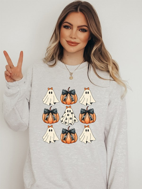 GHOSTLY CHARM HALLOWEEN SWEATSHIRT - CURVY