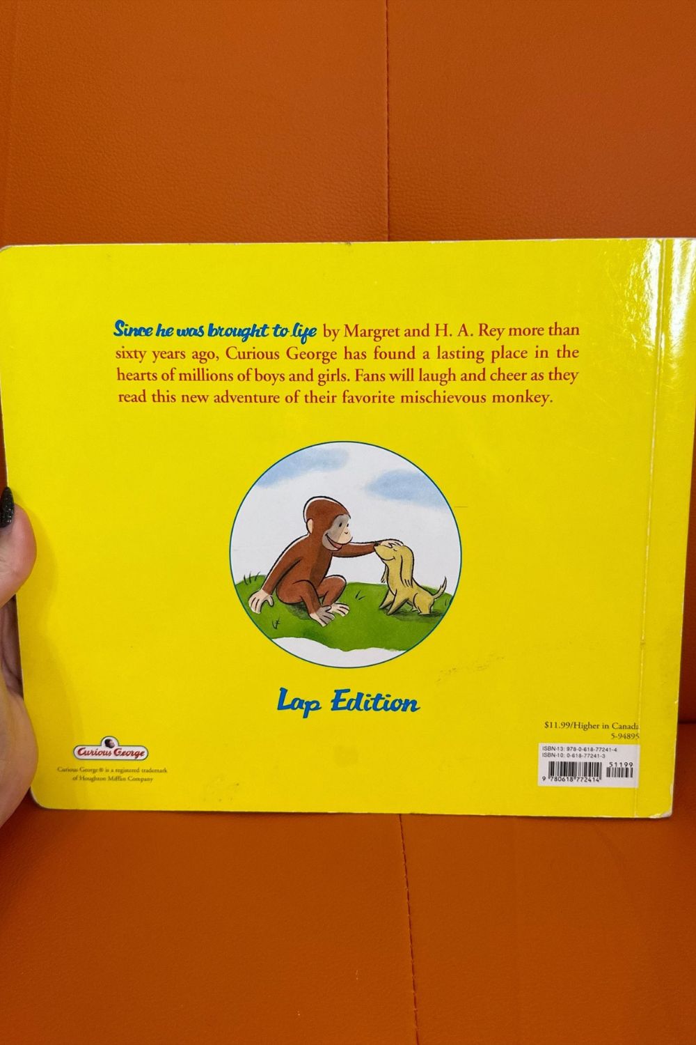 1998 CURIOUS GEORGE AND THE PUPPIES LARGE BOARD BOOK*