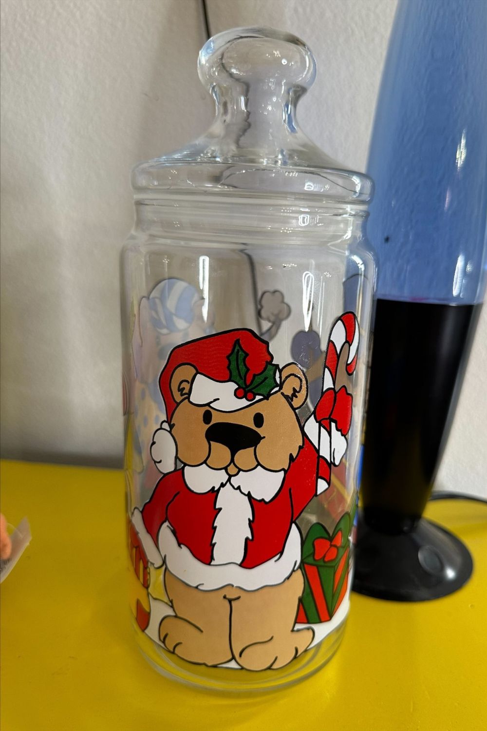 CHRISTMAS TEDDY BEAR CANDY JAR*