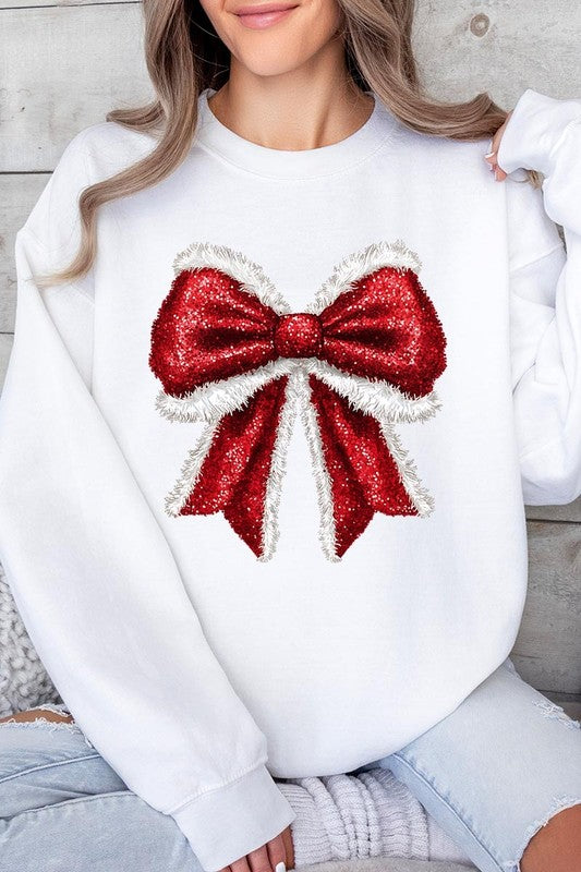 HOLIDAY CHEER BOW SWEATSHIRT