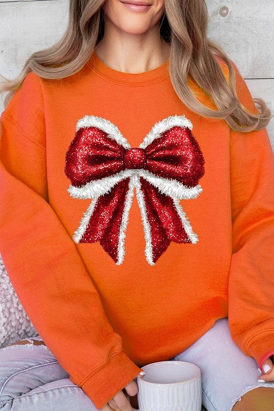 HOLIDAY CHEER BOW SWEATSHIRT