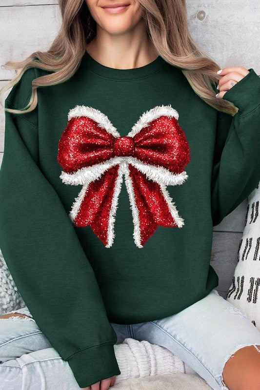 HOLIDAY CHEER BOW SWEATSHIRT