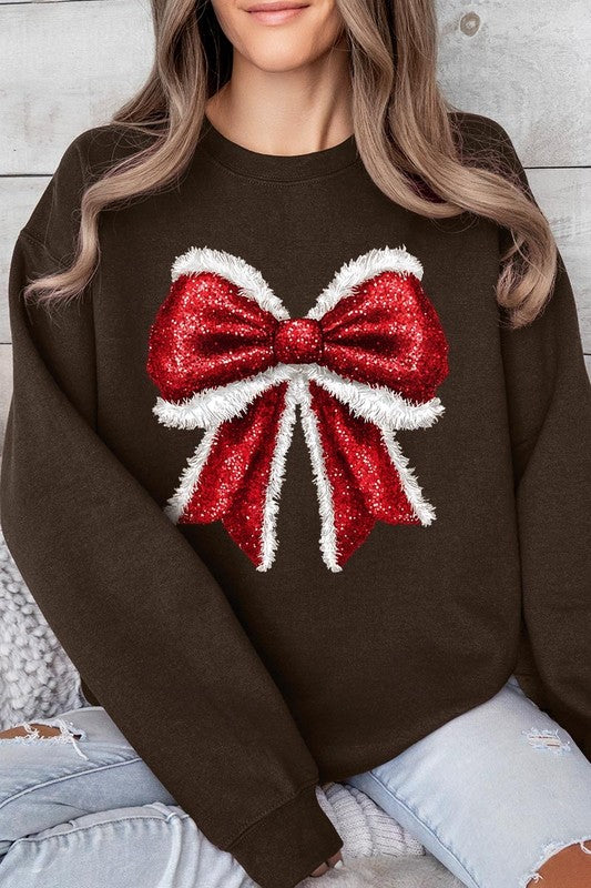 HOLIDAY CHEER BOW SWEATSHIRT