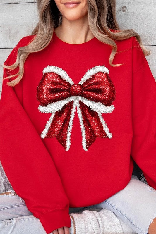 HOLIDAY CHEER BOW SWEATSHIRT