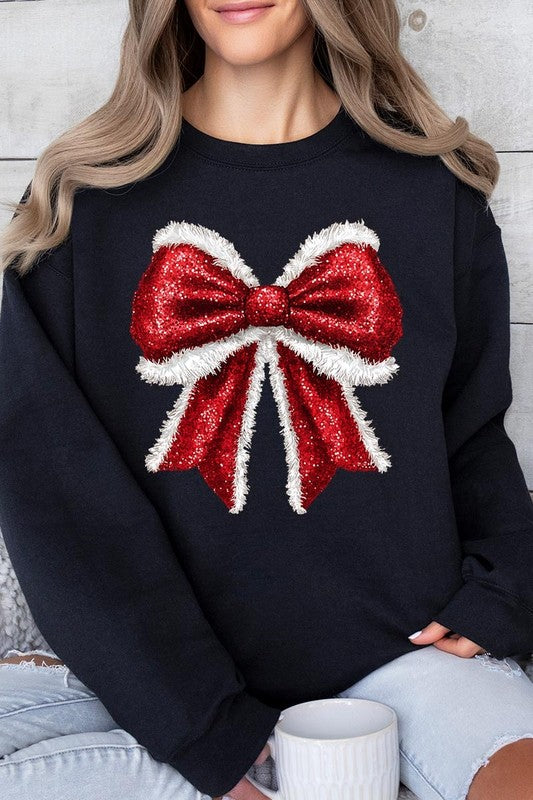 HOLIDAY CHEER BOW SWEATSHIRT