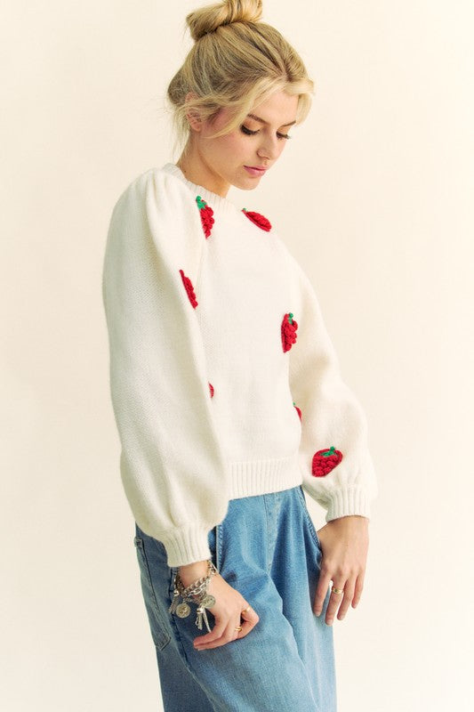 BERRY GOOD CROCHET SWEATER