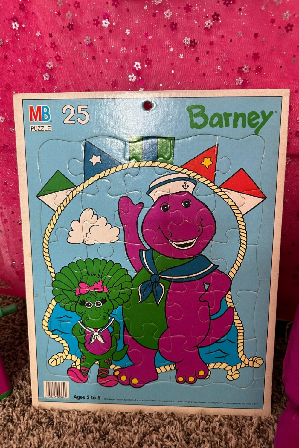 1993 BARNEY AND BABY BOP FRAME TRAY PUZZLE*