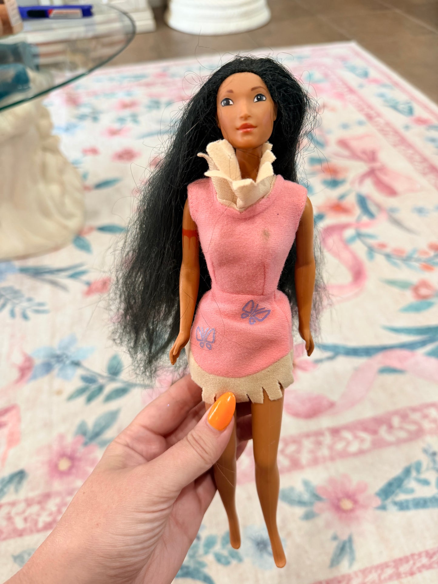 90s vintage disney Pocahontas Barbie doll blush dress – Nostalchicks