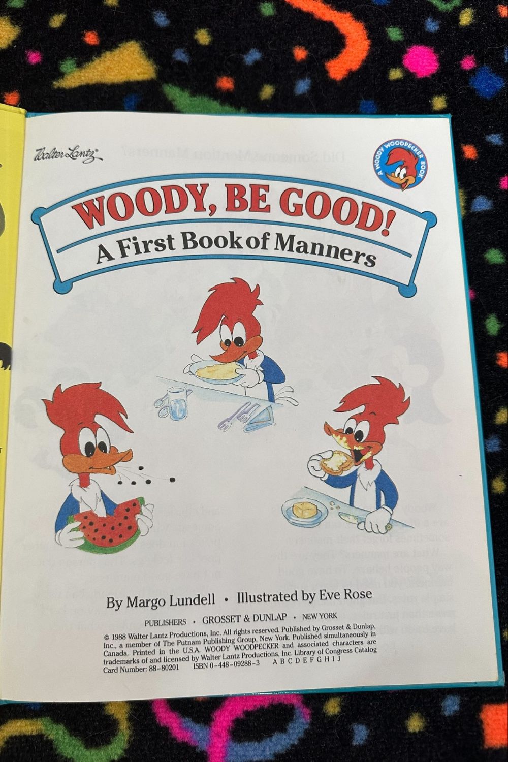 1988 WOODY, BE GOOD MANNERS BOOK*