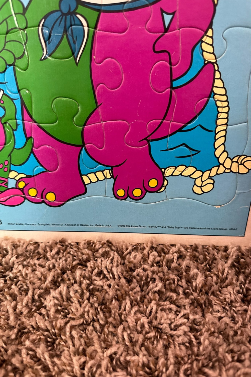 1993 BARNEY AND BABY BOP FRAME TRAY PUZZLE*
