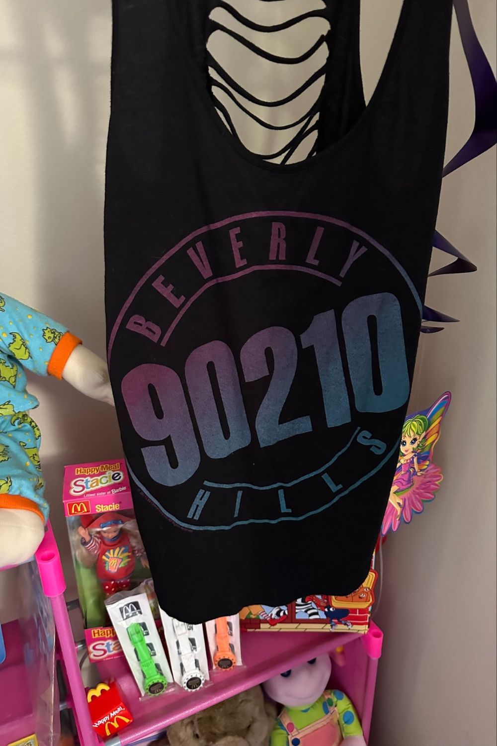 BEVERLY HILLS 90210 RIPPED BACK TANK*