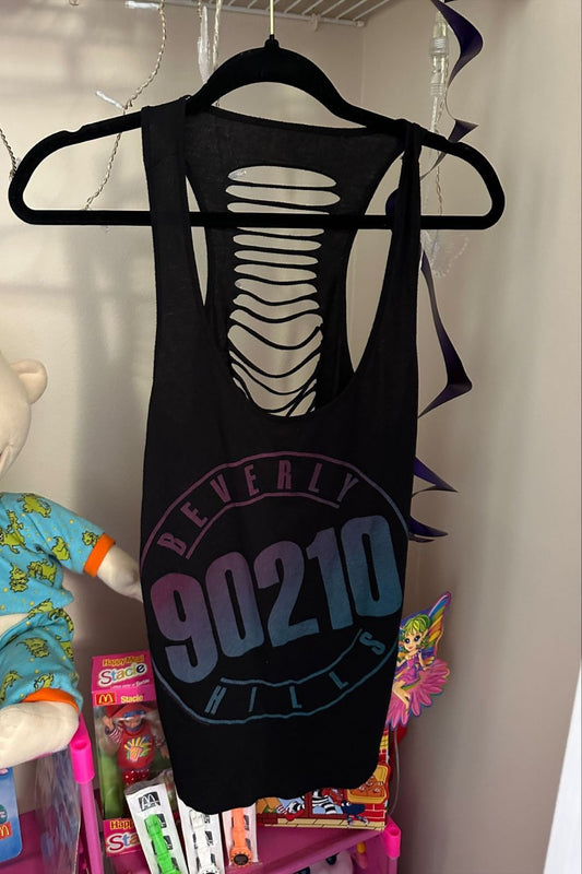 BEVERLY HILLS 90210 RIPPED BACK TANK*