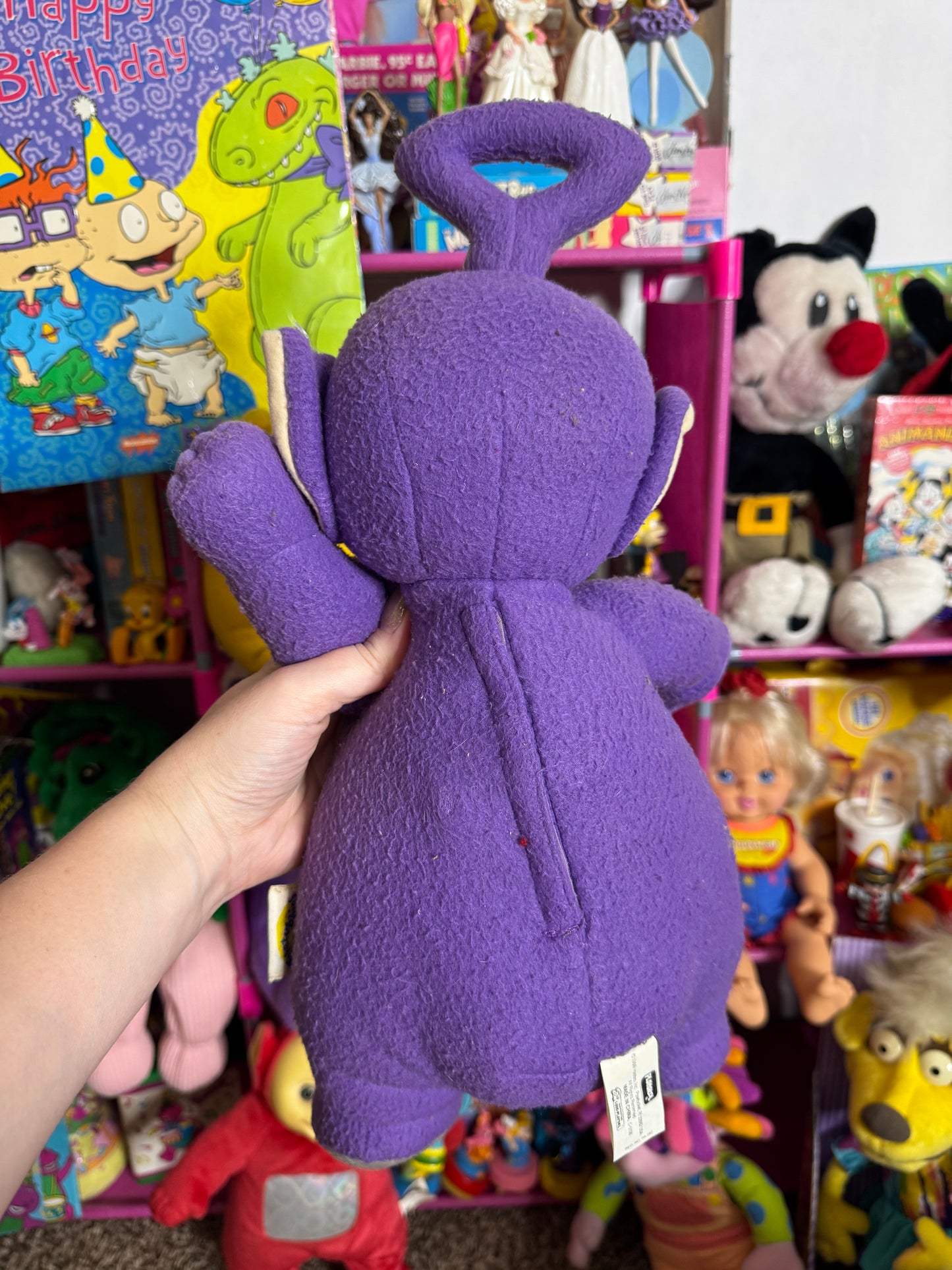 VTG Teletubbies 1998 Plush 17" Playskool Tinky Winky WORKS Talking NEW Purple