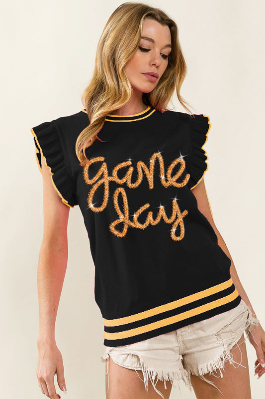 GAME DAY CONTRAST TRIM TOP