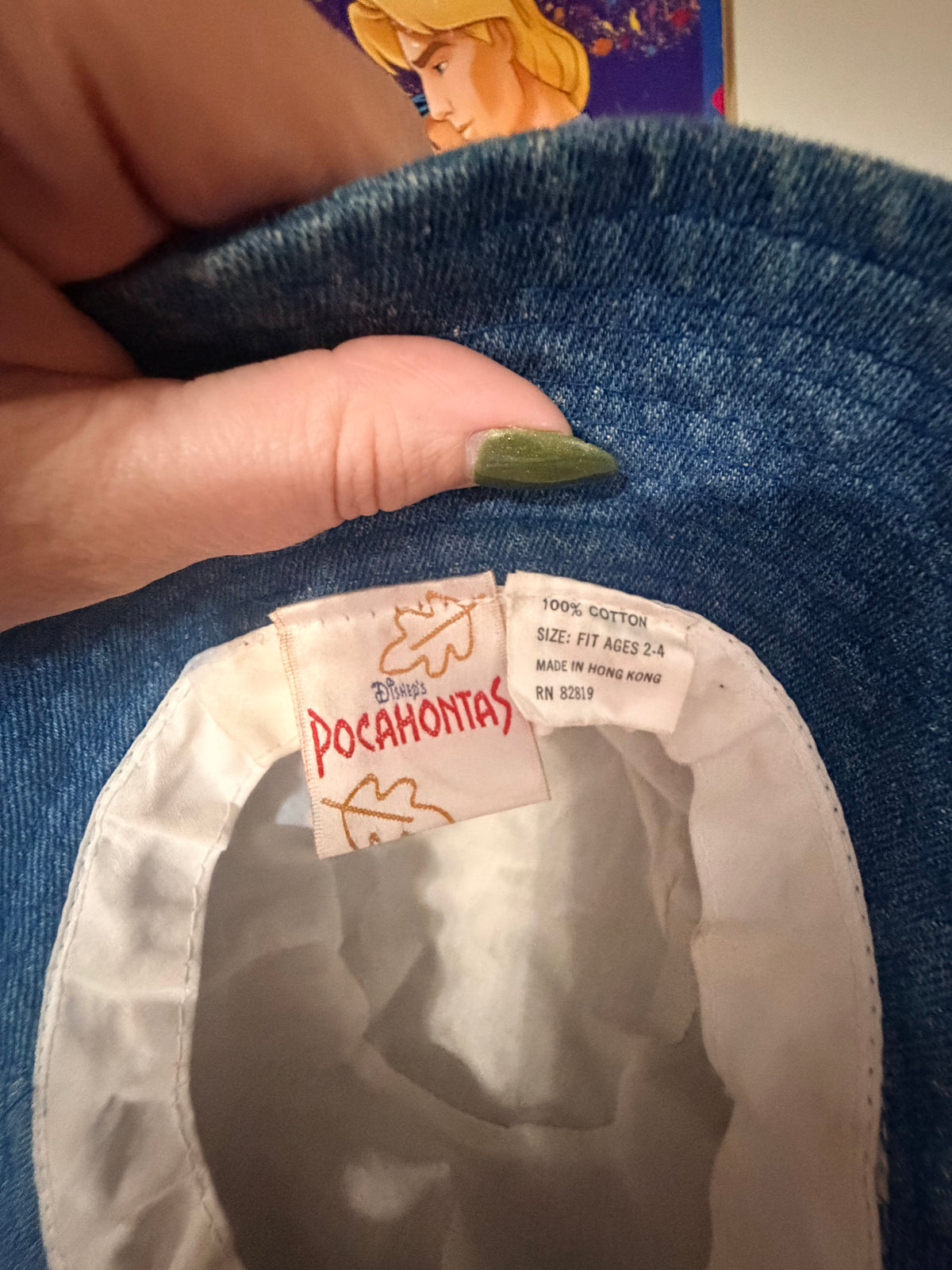 Rare vintage Pocahontas denim with flower 90’s bucket hat - toddlers/kids