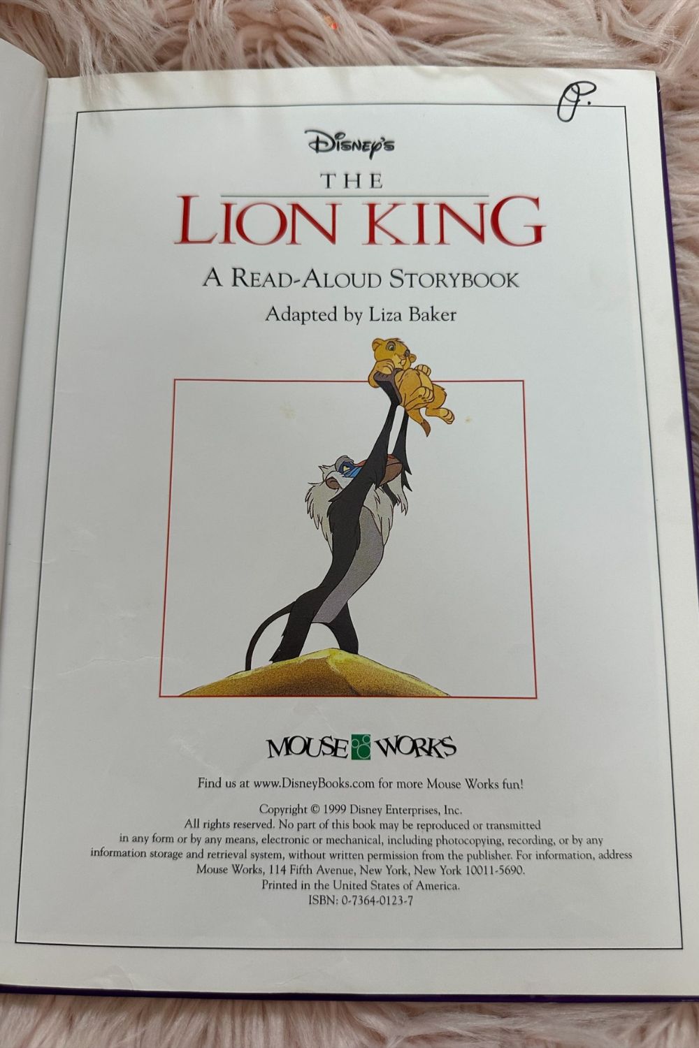 1999 THE LION KING: A READ-ALOUD STORYBOOK*