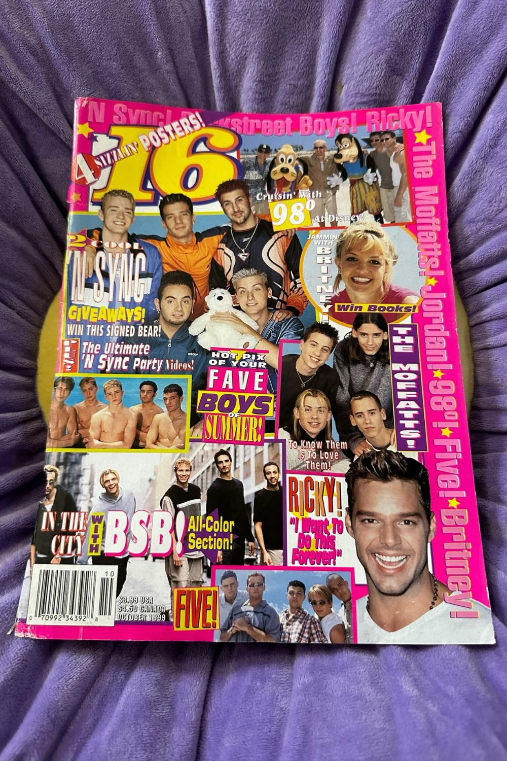 OCTOBER 1999 16 MAGAZINE PAGE JUSTIN TIMBERLAKE/16 MAGAZINE COVER*