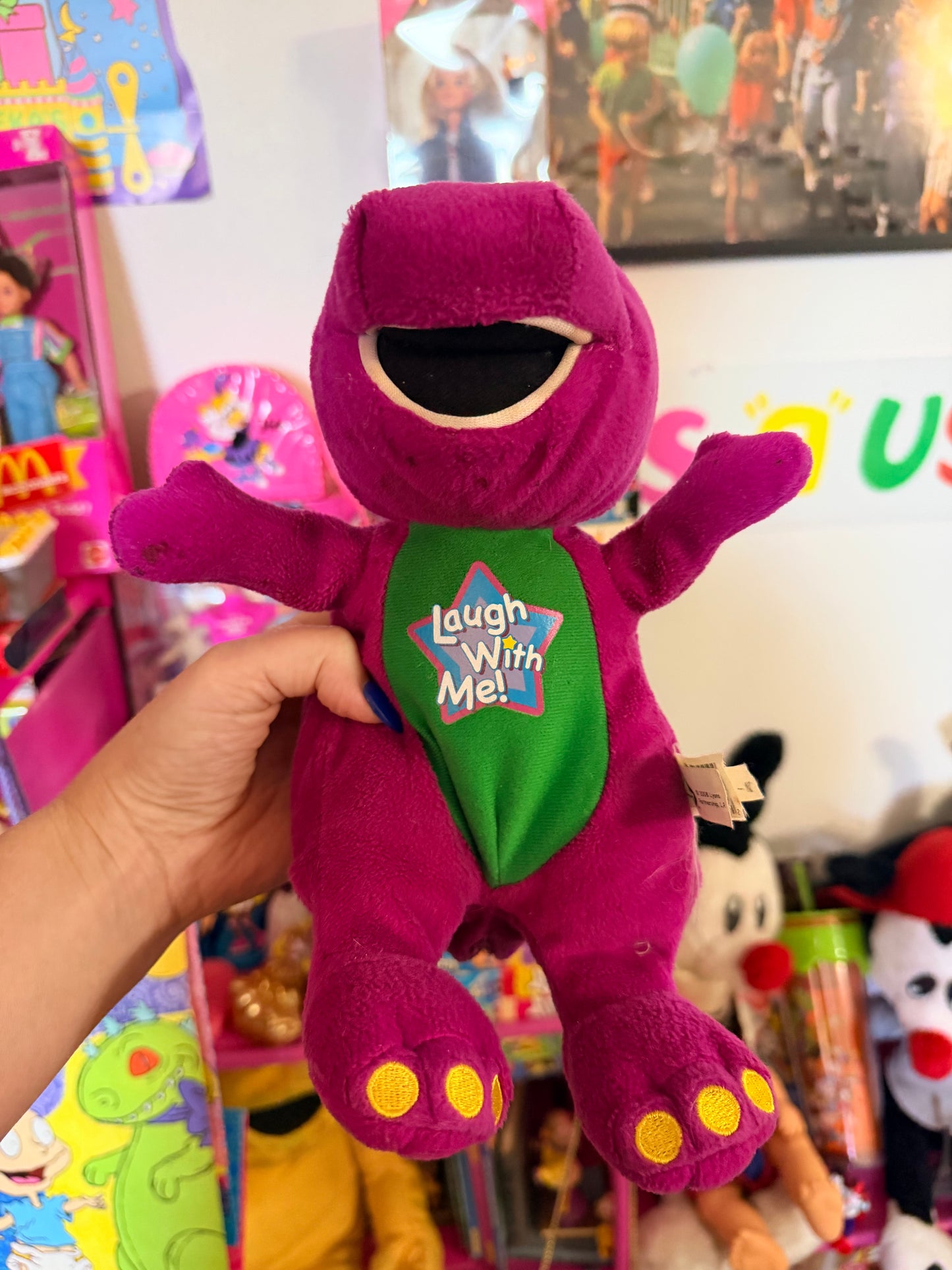 Laugh with Me Barney plush