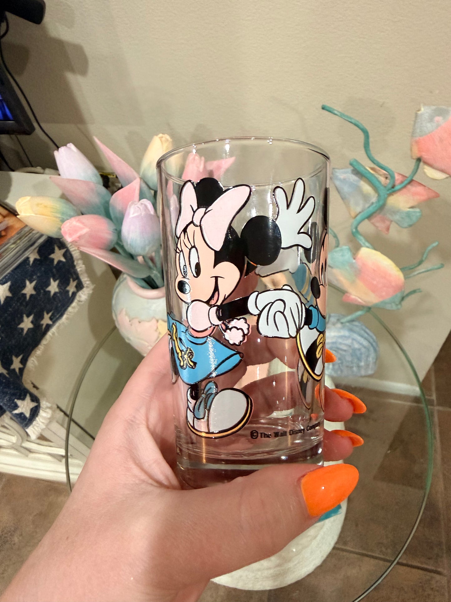 Doo-Wop Mickey and Minnie glass